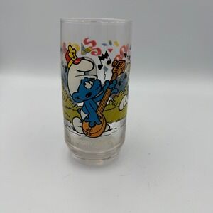 1983 Smurfs Harmony Smurf Glass Collector's Item Vintage